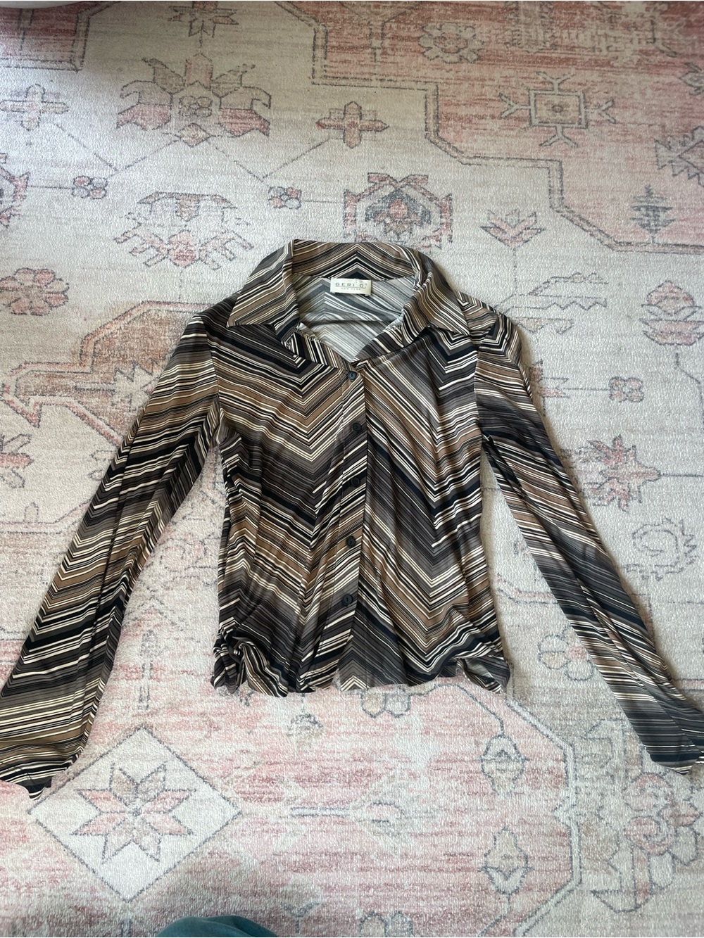 Y2k Geri C New York Button Up Blouse Womens M